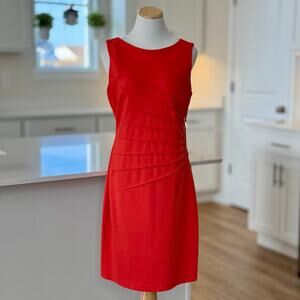 Ivanka Trump | Orange Starburst Sleeveless Sheath Dress